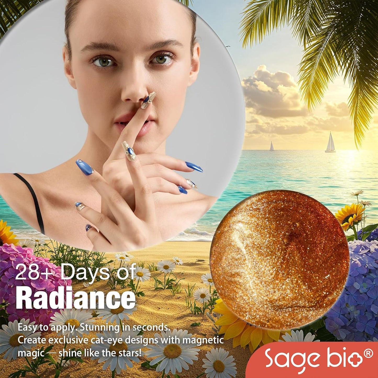 Cat Eye Gel Nail Polish, 15ml Magnetic Gel, High-Gloss Finish, Long-Lasting, DIY Manicure Kit with Magnet Stick, Stunning 3D Magnetic Effect, 06