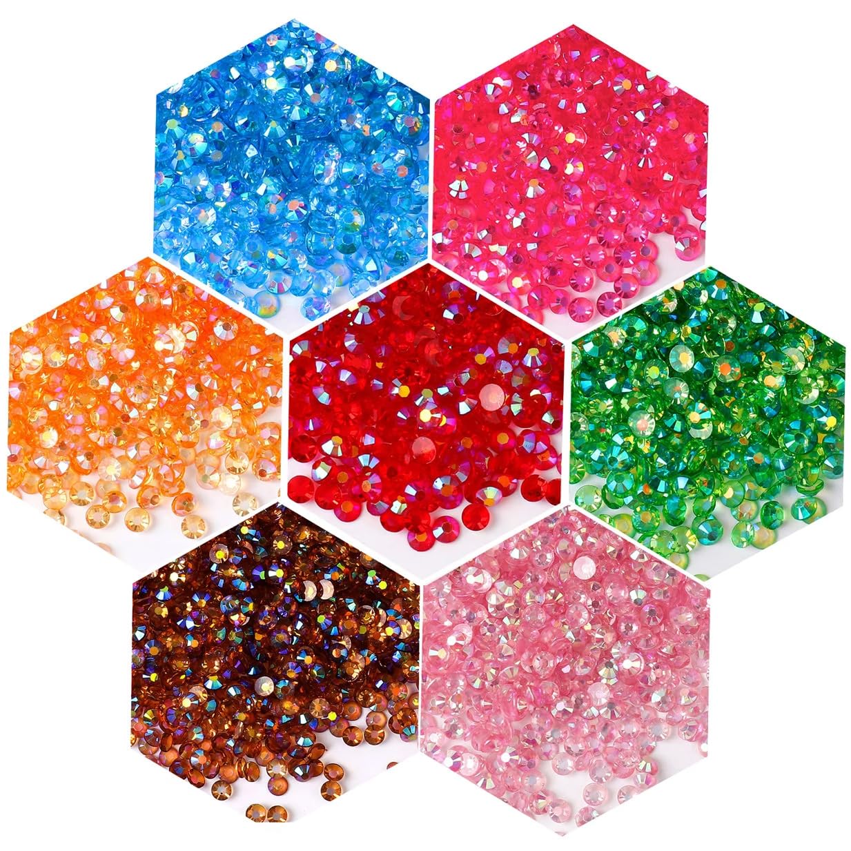 3000 Pieces SS12 3mm Flatback Rhinestones AB Clear Round Gems Crystals for Nail Art DIY Crafts Clothes Shoes Bags （Transparent Yellow Coffee AB）