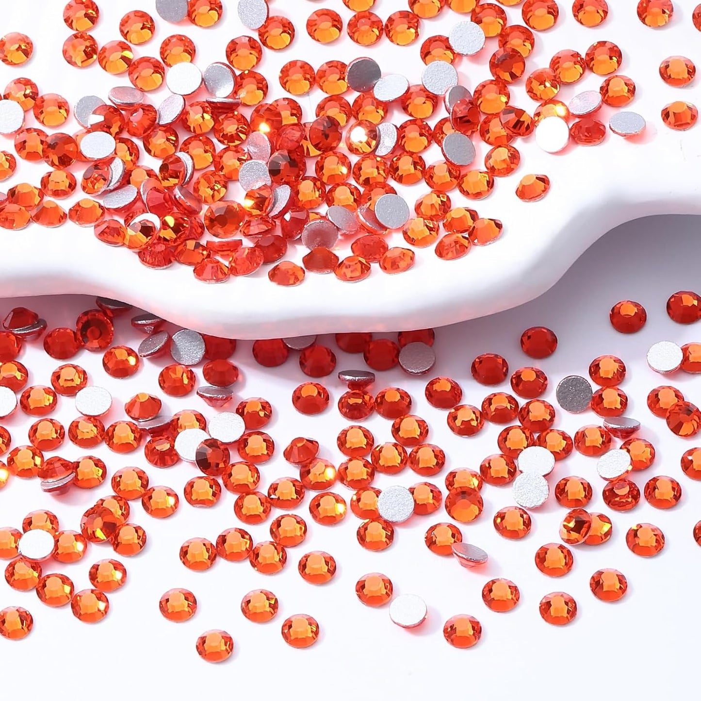 Hyacinth Flatback Rhinestones, Glass Rhinestones for Nail Art and Craft, Glue Fix, Loose Crystal Gemstones(Orange, SS4, 1440pcs, 1.5-1.7mm)