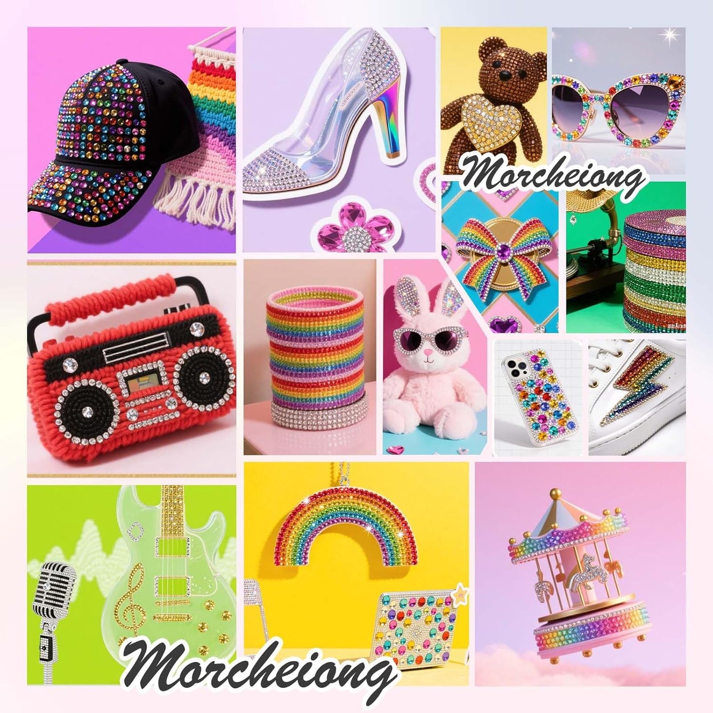 Morcheiong 17000Pcs Resin Rhinestones Yellow Flatback Crystals Diamond Includes Tweezers and Pickup Pen Suitable for Crafting DIY Nail Art Makeup Wedding Dress Clothing Mug