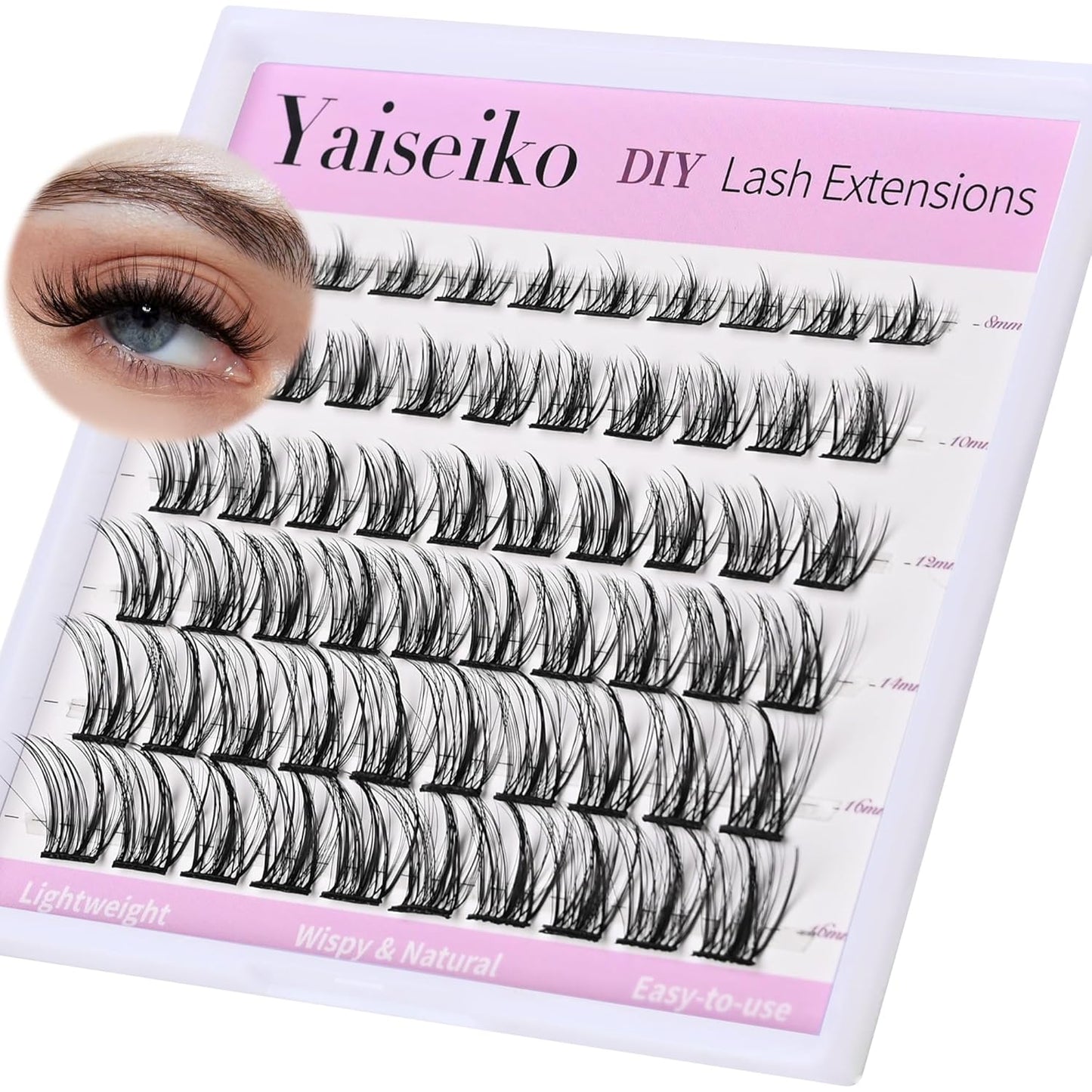 Manga Lash Clusters Eyelash Extensions Wispy Anime Eyelash Clusters Lash Extension 60pcs 8-16MM D Curl Volume Individual Lashes Clusters Natural spiky lash clusters DIY Eyelash Extension at Home