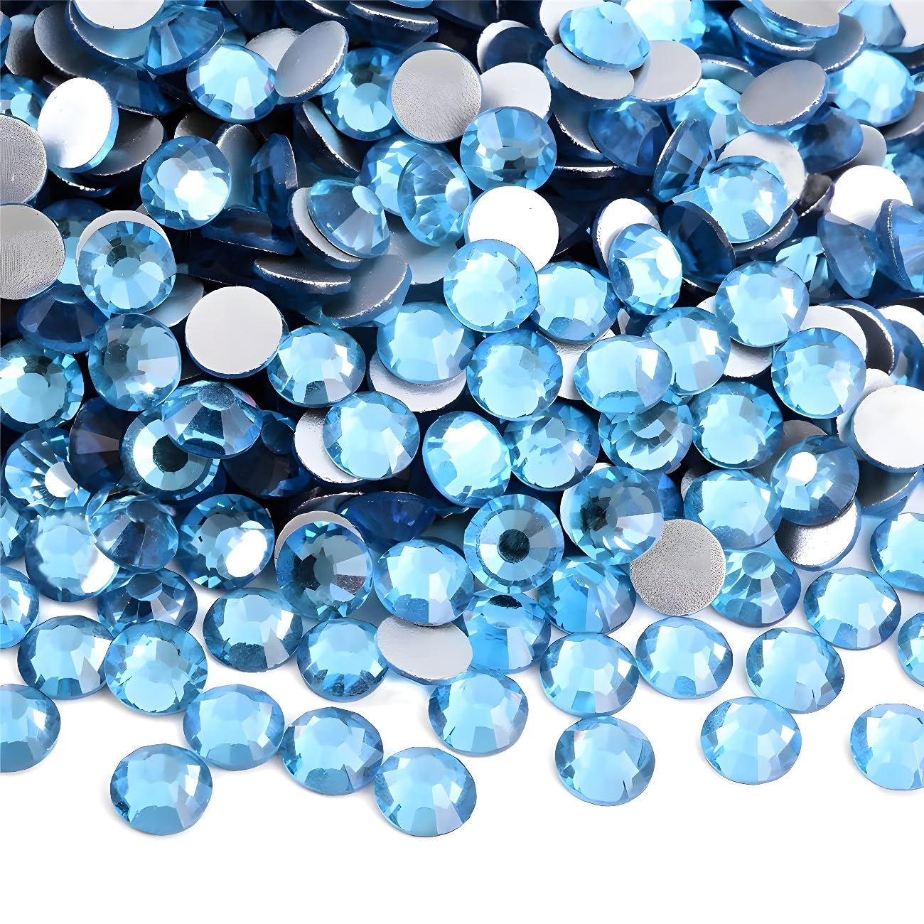 Flatback Rhinestones Round Gems for Nails Art and Crafts 1250Pcs SS20 5mm Glitter Crystals Stone DIY Bags Clothes Shoes (Peacock Blue)