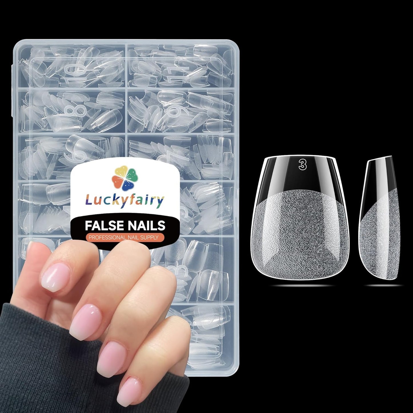 Extra Short Coffin Nails Tips: XS 360Pcs Pre-shape Press on Short Nails Full Cover Gel Tips, 12 Sizes Clear Coffin Nail Acrylic False Fake Nails Extension DIY Salon