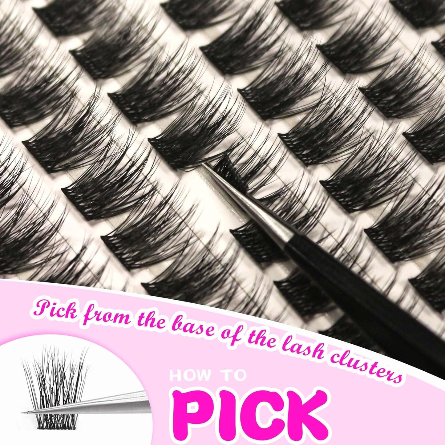 GAQQI Lash Clusters, Cluster Eyelash Extensions 120 Cluster Lashes, Volume Eyelash Clusters 10-14mm, Multilayered 3D Individual Lashes, Soft and Thin Band (3D-GQ01)