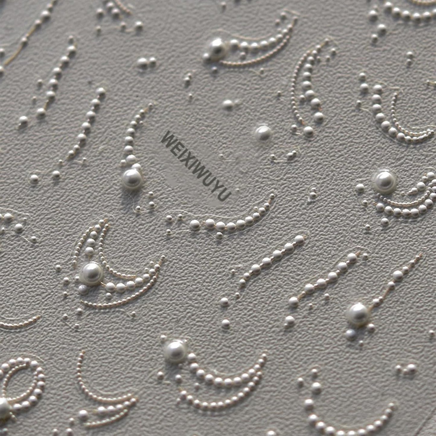 White French Tips Pearls Nail Art Stickers 5D Embossed Romantic Nail Stickers Line Nail Decals Design Nail Accessories for Women Valentine's Day Nail Art Decoration