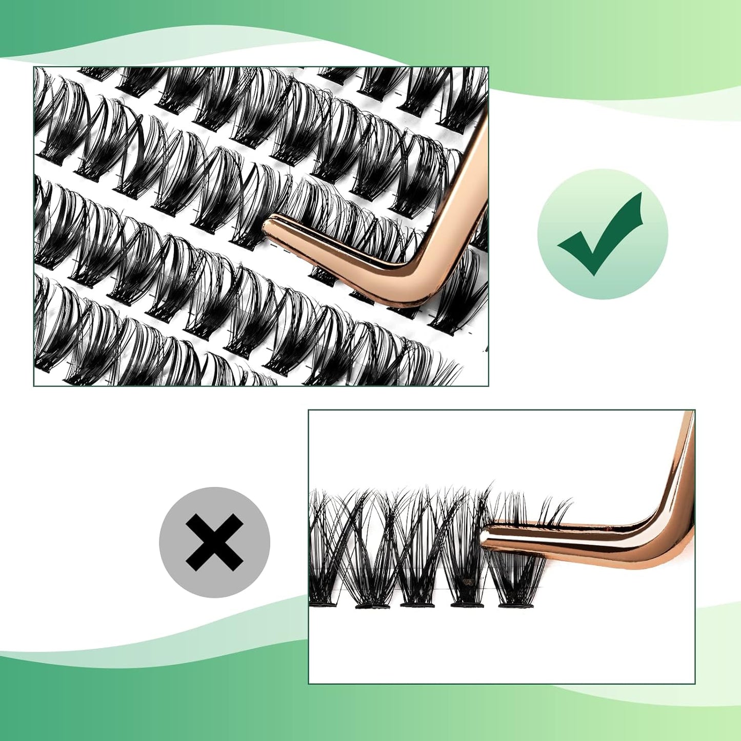 Lash Clusters 300pcs Individual Lashes 40D 0.07C Curl 9-18MIX DIY Eyelash Extension KEYYOU Large Tray Volume Soft&Natural Cluster Lashes(40D-0.07C,9-18MIX）