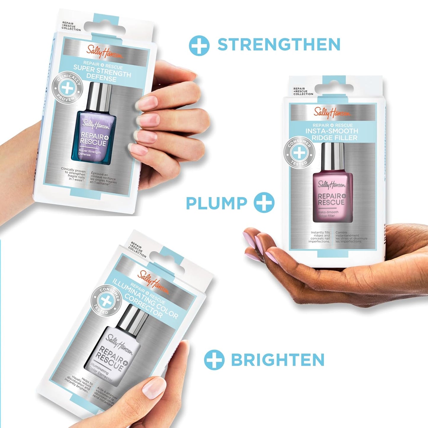 Sally Hansen® Repair + Rescue, Illuminating Color Corrector, Reduce Discoloration, Brighten Nails