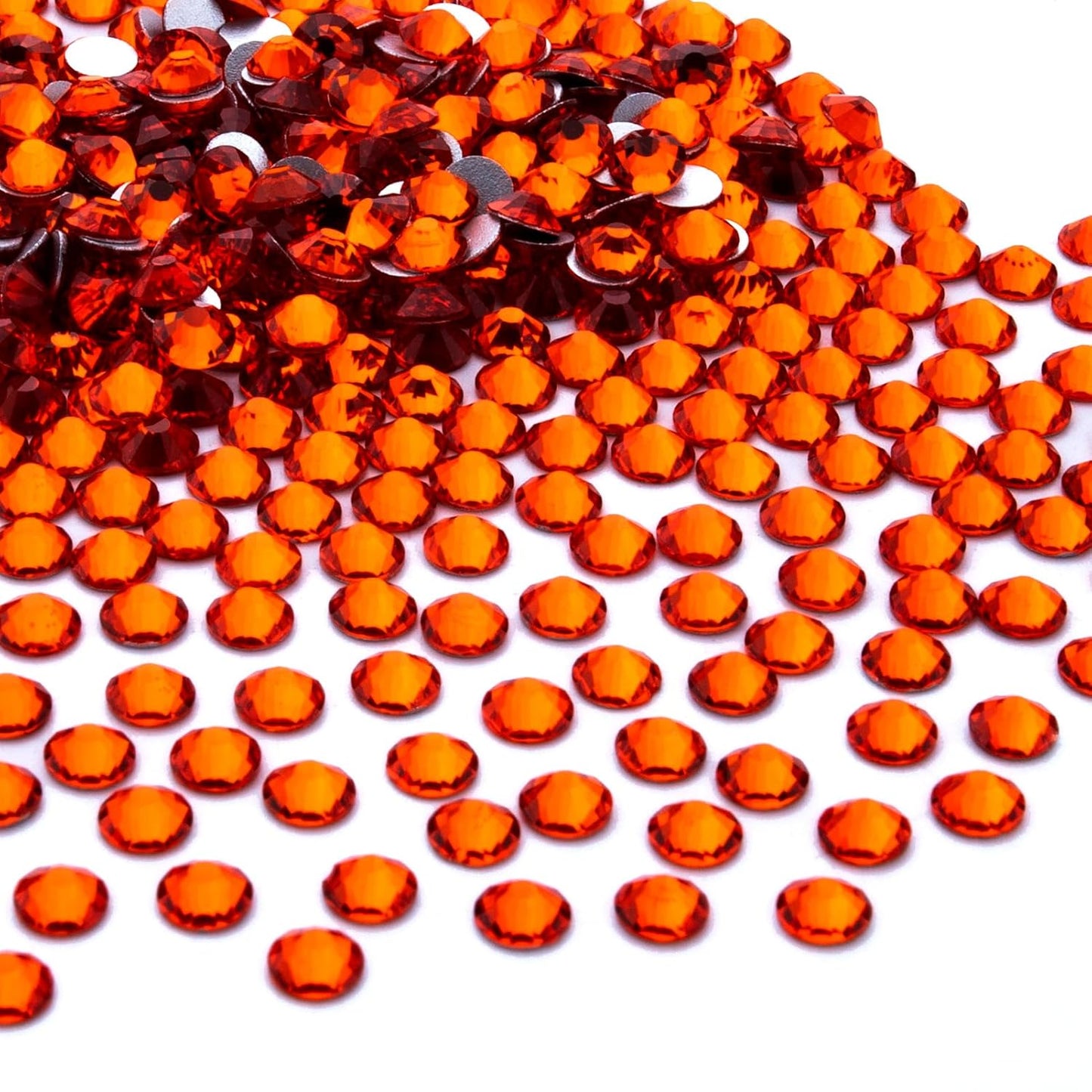 1440Pcs Orange Crystal Rhinestones,Glass Flatback Rhinestones Gemstones for Nail Face Makeup Art Crafts Clothes Decoration - (SS12,3.0mm,Orange)