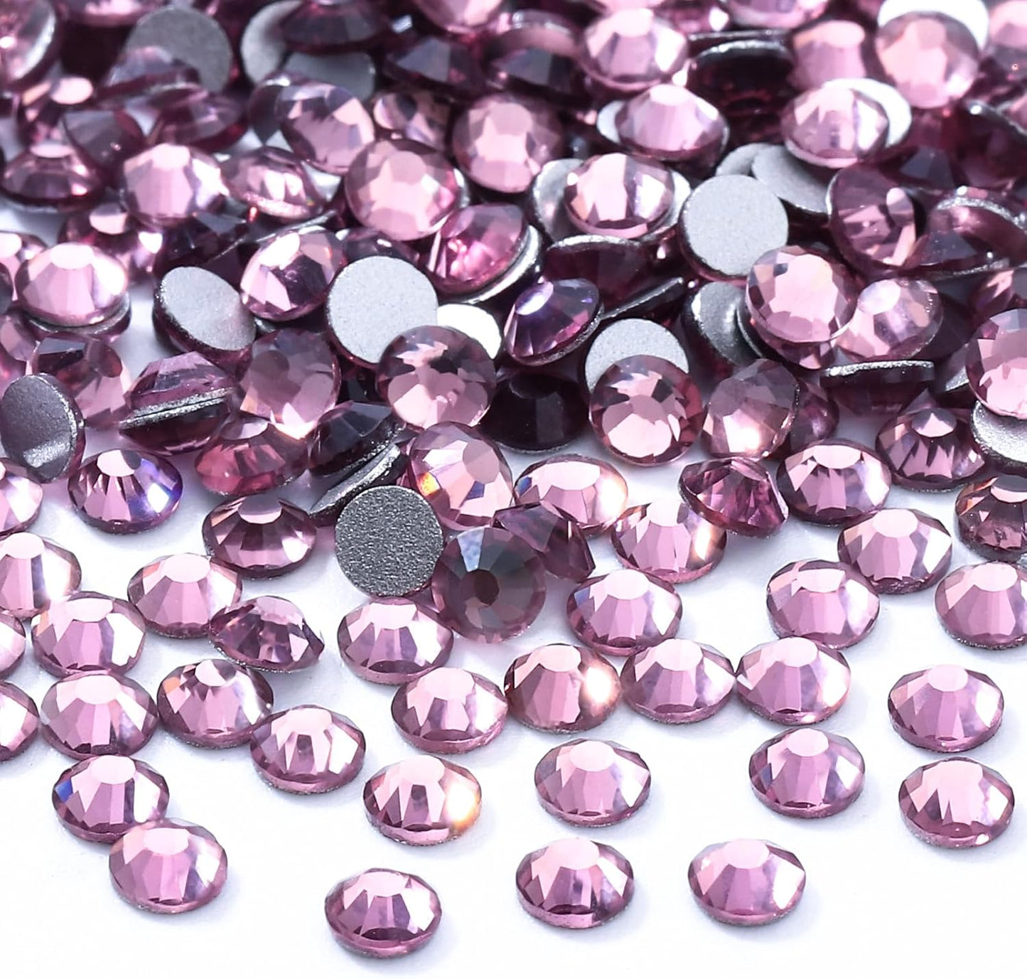 Light Amethyst Flatback Rhinestones, Glass Rhinestones for Nail Art and Craft, Glue Fix, Loose Crystal Gemstones(Lt.Amethyst, SS20, 2880pcs, 4.6-4.8mm)