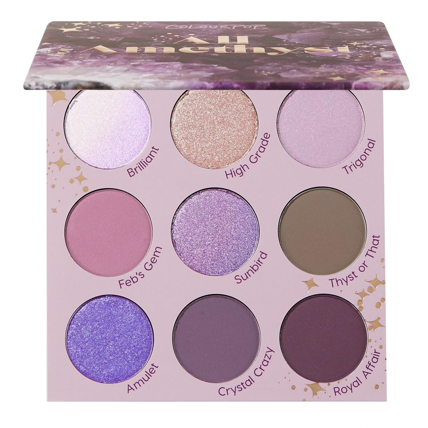 ColourPop All Amethyst Eyeshadow Palette - Metallic Opalescent with Duo Chrome Finishes - High-Pigment Eye Makeup with a Long-Wearing Formula (0.3 oz)