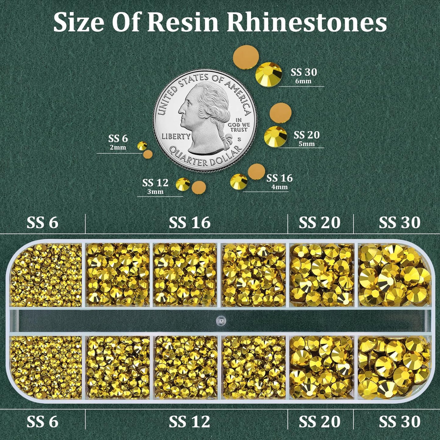 Resin Rhinestones for Crafting with B7000 Jewelry Glue, 1 Box Bright Gold Flatback Crystals with 3Pcs 10ml Glue for Bedazzling Crafts DIY Nail Art Makeup，Non Hotfix Gems for Clothing Shoes