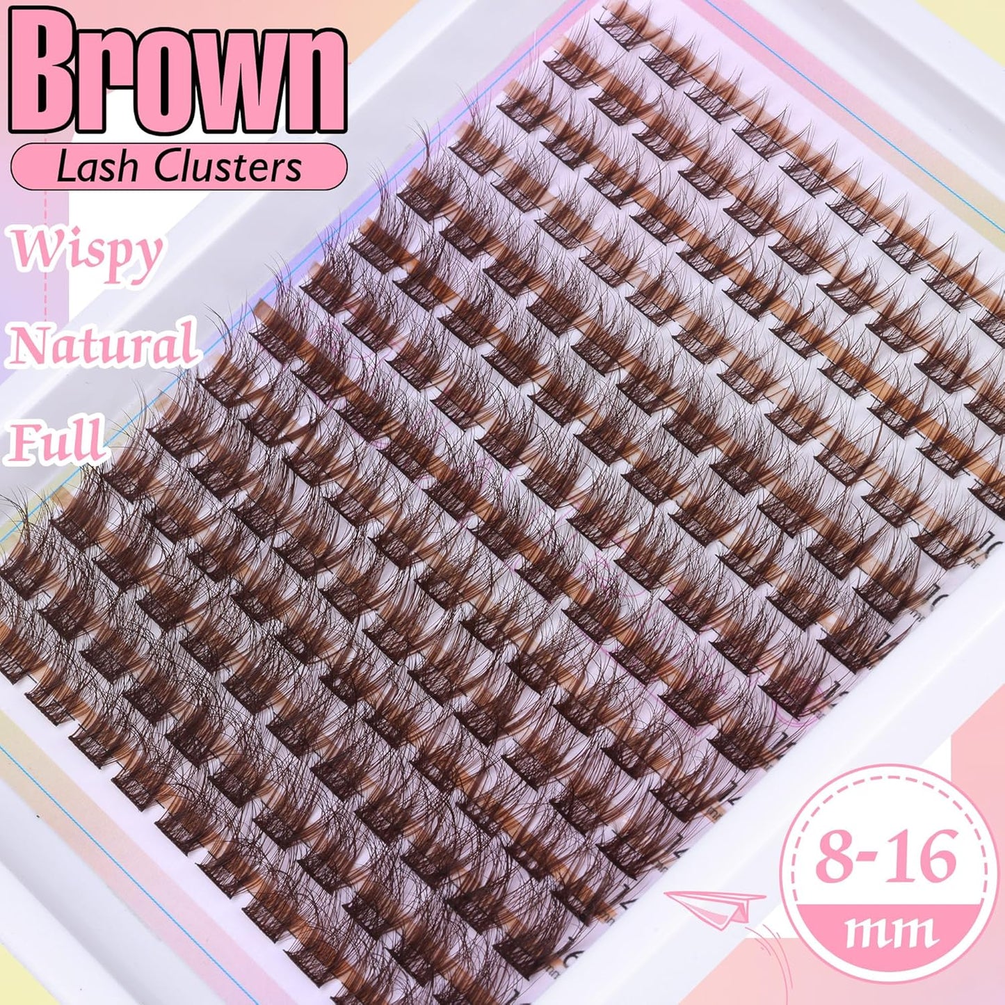 Brown Lash Clusters Wispy Lash Clusters Eyelash Extensions 154pcs Brown Eyelash Clusters 8-16MM Natural Cluster Lashes Extensions by Ruairie