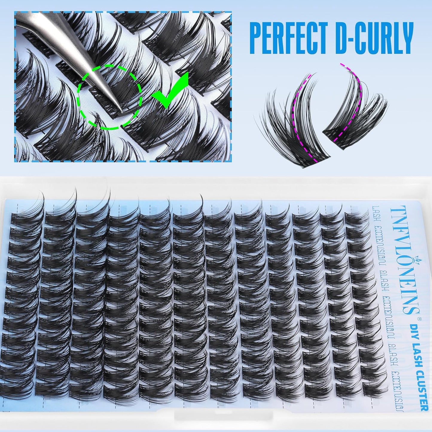 Wispy Lash Clusters Natural Eyelash Clusters Manga Cluster Eyelash Extensions D-Curly Individual Lashes 10-18MM Cluster Lashes DIY Eyelash Extension Anime Eye Lash Clusters Pack by TNFVLONEINS