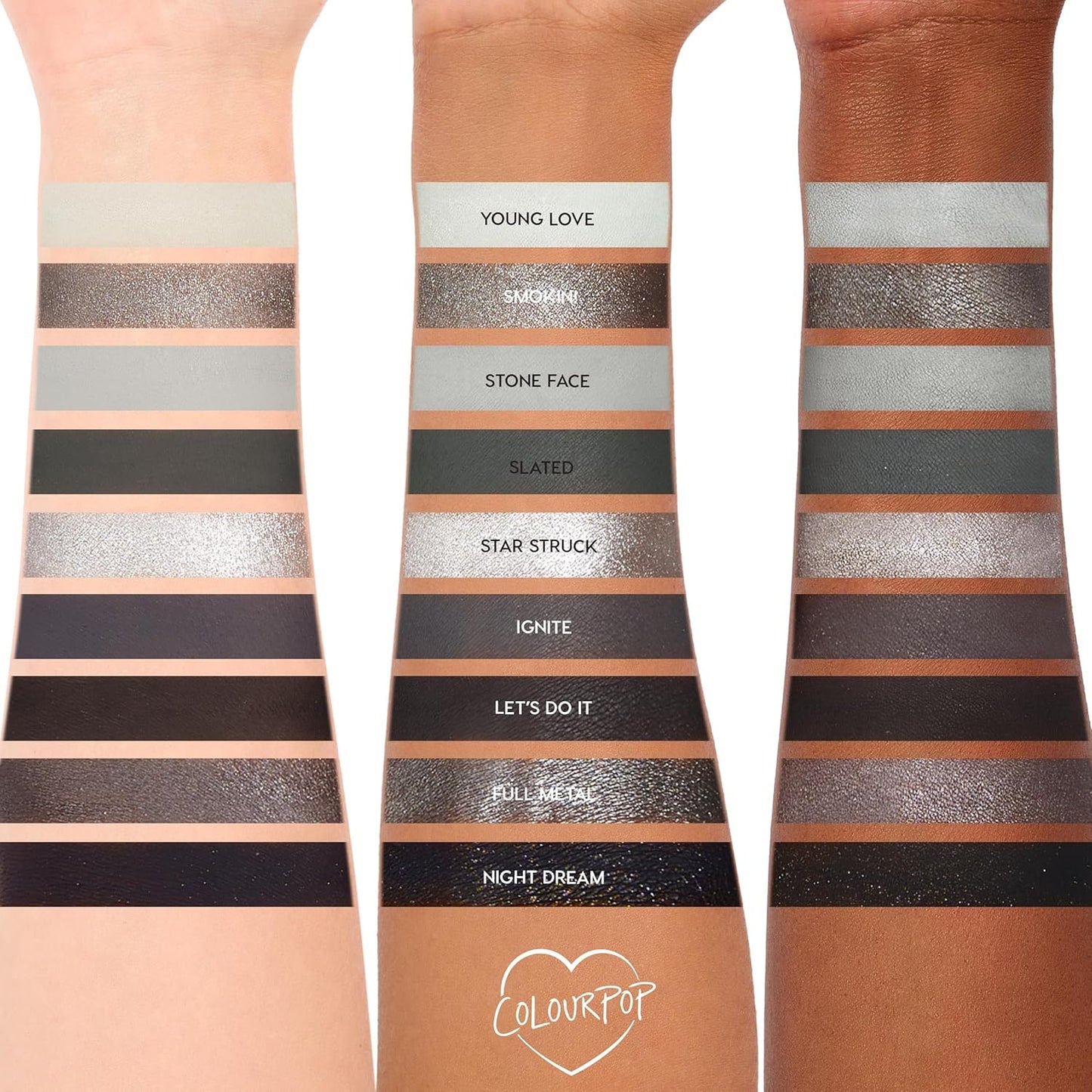 ColourPop Blowin' Smoke Eyeshadow Palette - Silver & Smokey Eye Eyeshadow Palette with Metallic & Matte Finishes - High-Pigment Eye Makeup with Long-Wearing Formula (0.3 oz)