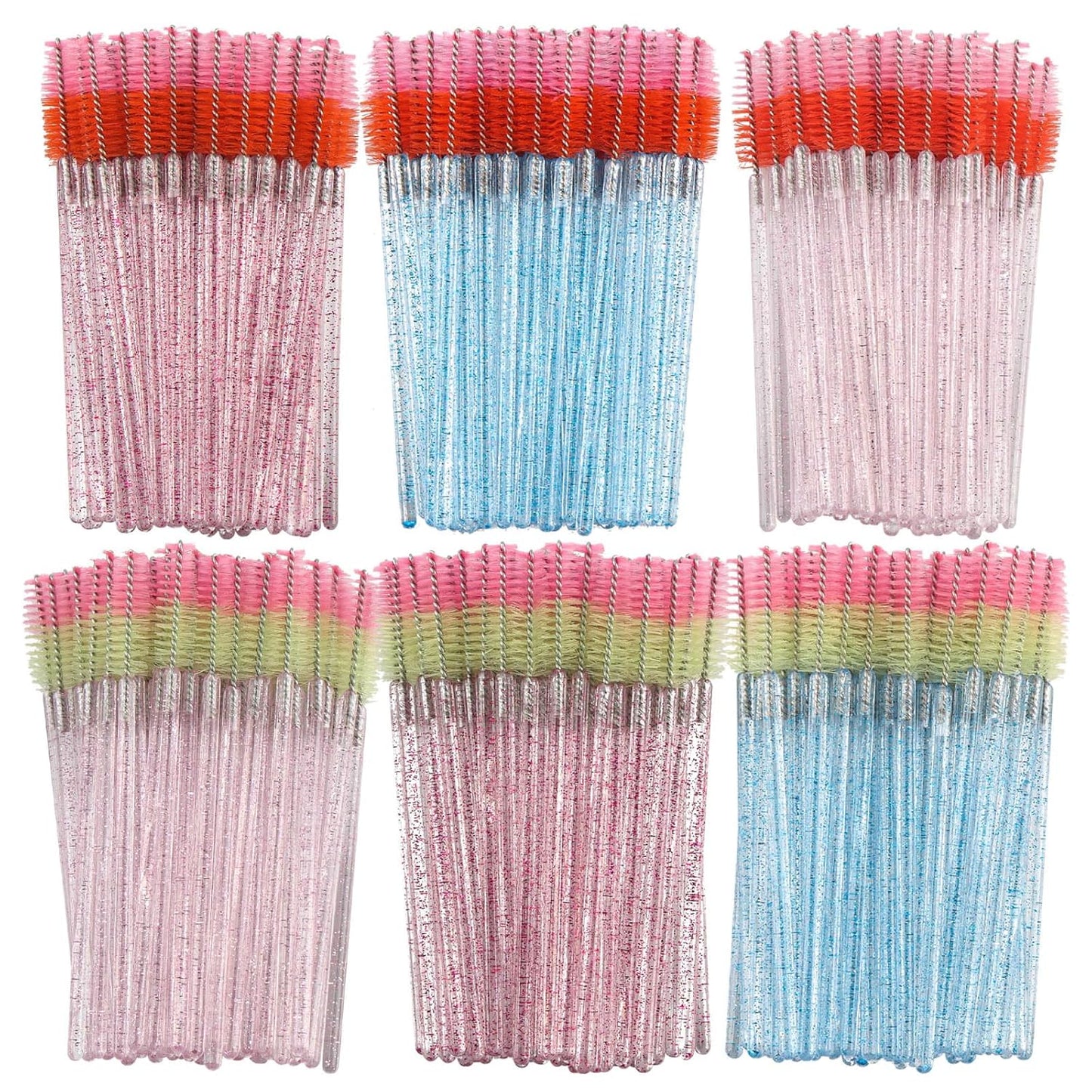 300PCS Disposable Mascara Wands Spoolie Brush Crystal Eyebrow Brushes Eyelash Extension Applicator Makeup Kits