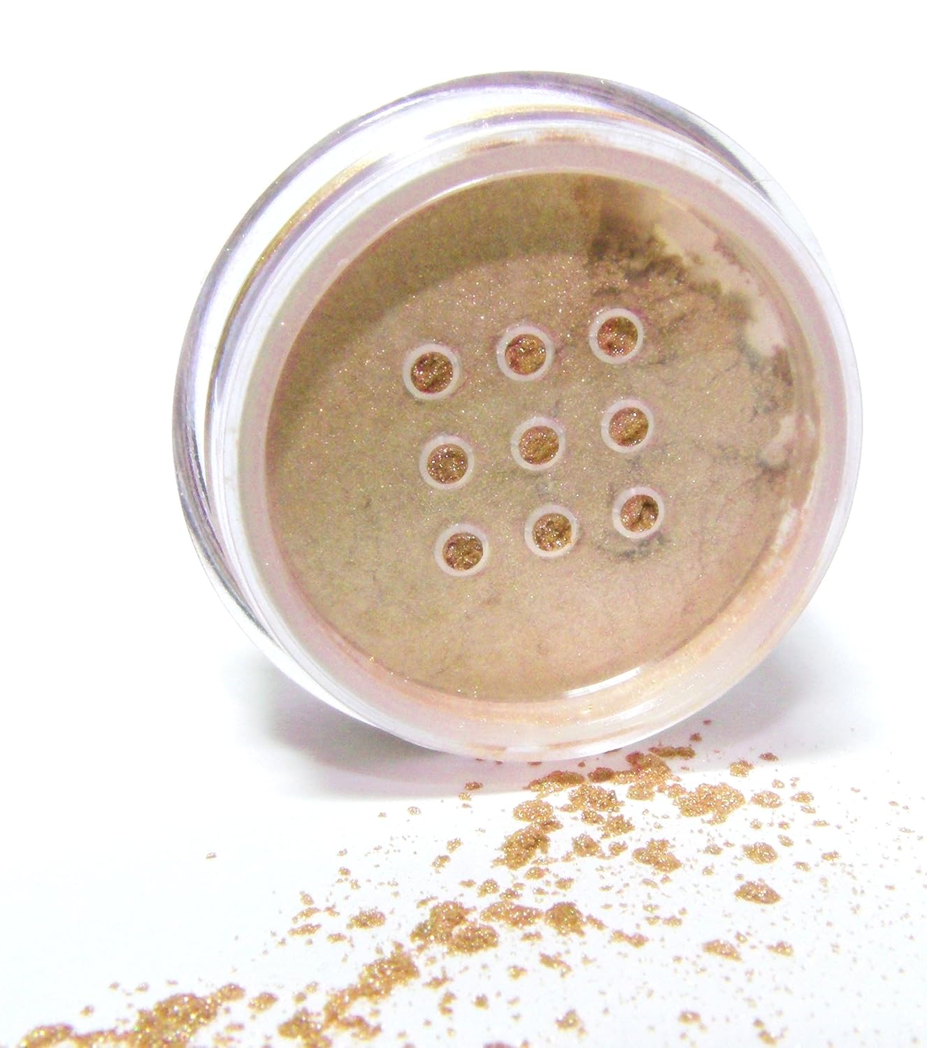Sand Beige Nude Naked Gold Goddess Glam Shimmer Loose Eyeshadow Powder Pigment, Single Glitter Mineral Dust Jar Pot; Talc, Paraben & Cruelty Free, No Animal Testing