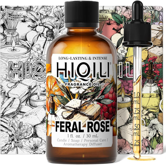 HIQILI Feral Rose Fragrance Oil for Candle Making, Inspired by Gr-Lain ROS.B-Bare, DIY Scented Body Oils, Home Luxury Scents for Essential Oil Diffuser - 1 Fl Oz